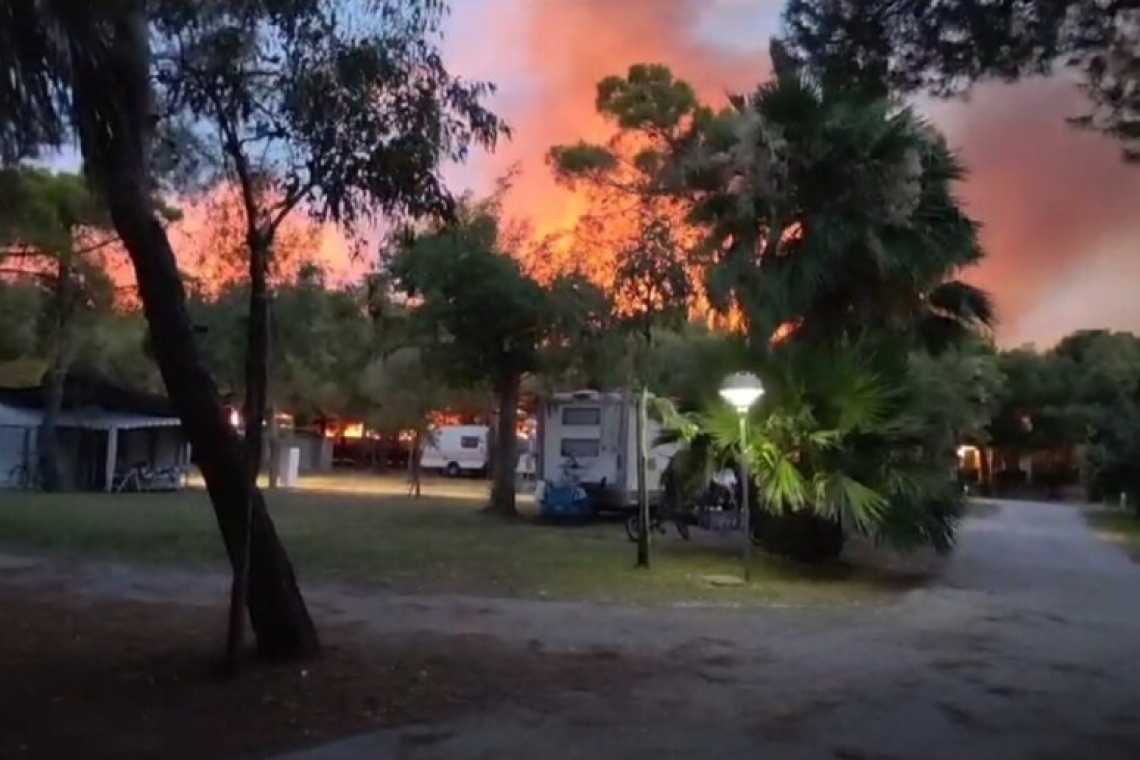 Le fiamme lambiscono alcune strutture turistiche a Vieste