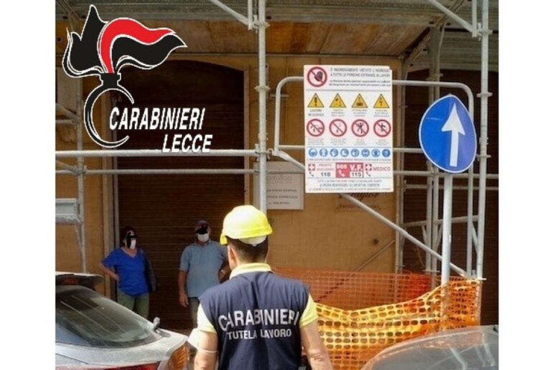 Sanzioni per 120 mila euro per lavori irregolari in Salento