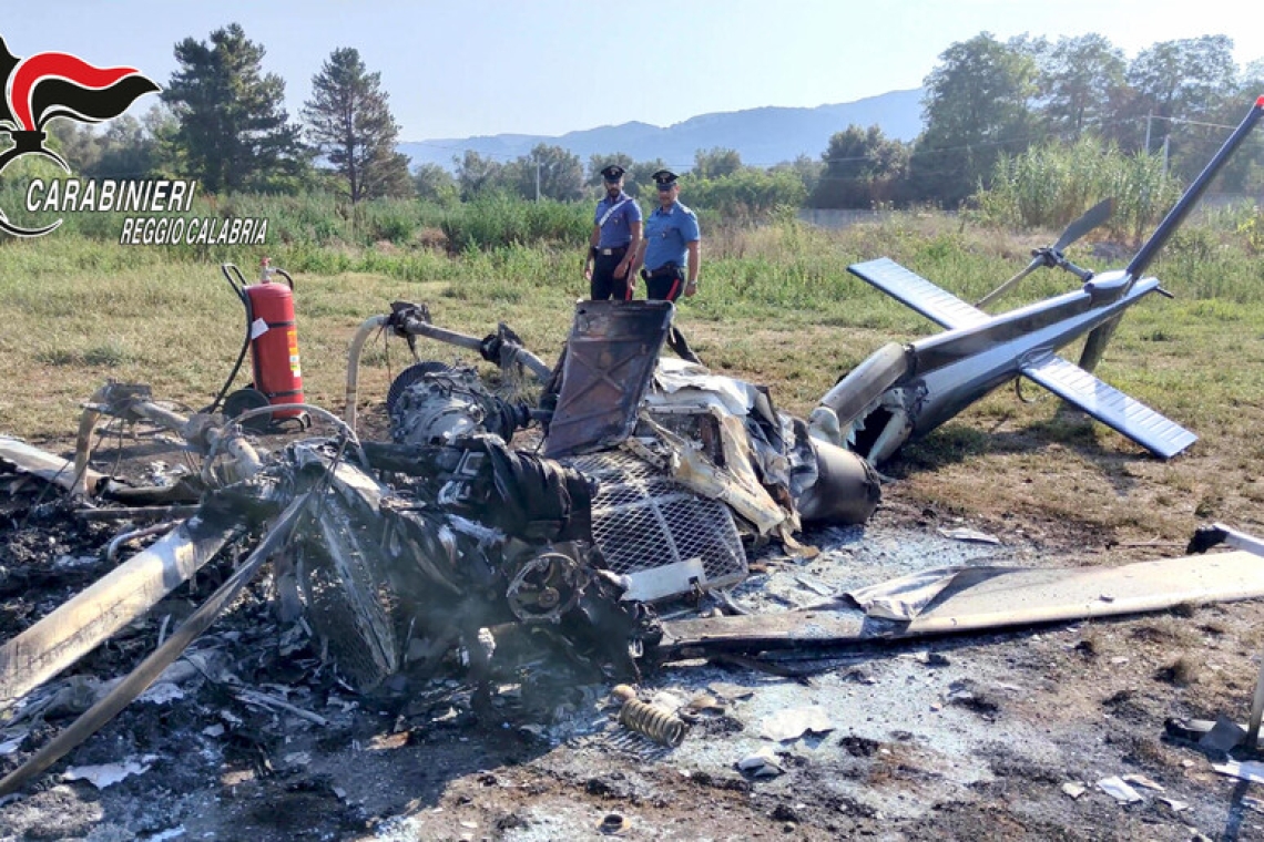 Due distinti inneschi per incendiare l’elicottero e la discarica nel reggino