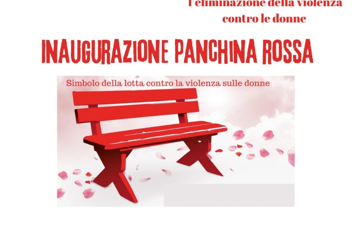 Giornata internazionale per l'eliminazione della violenza contro le donne: Carolei inaugura la panchina rossa 